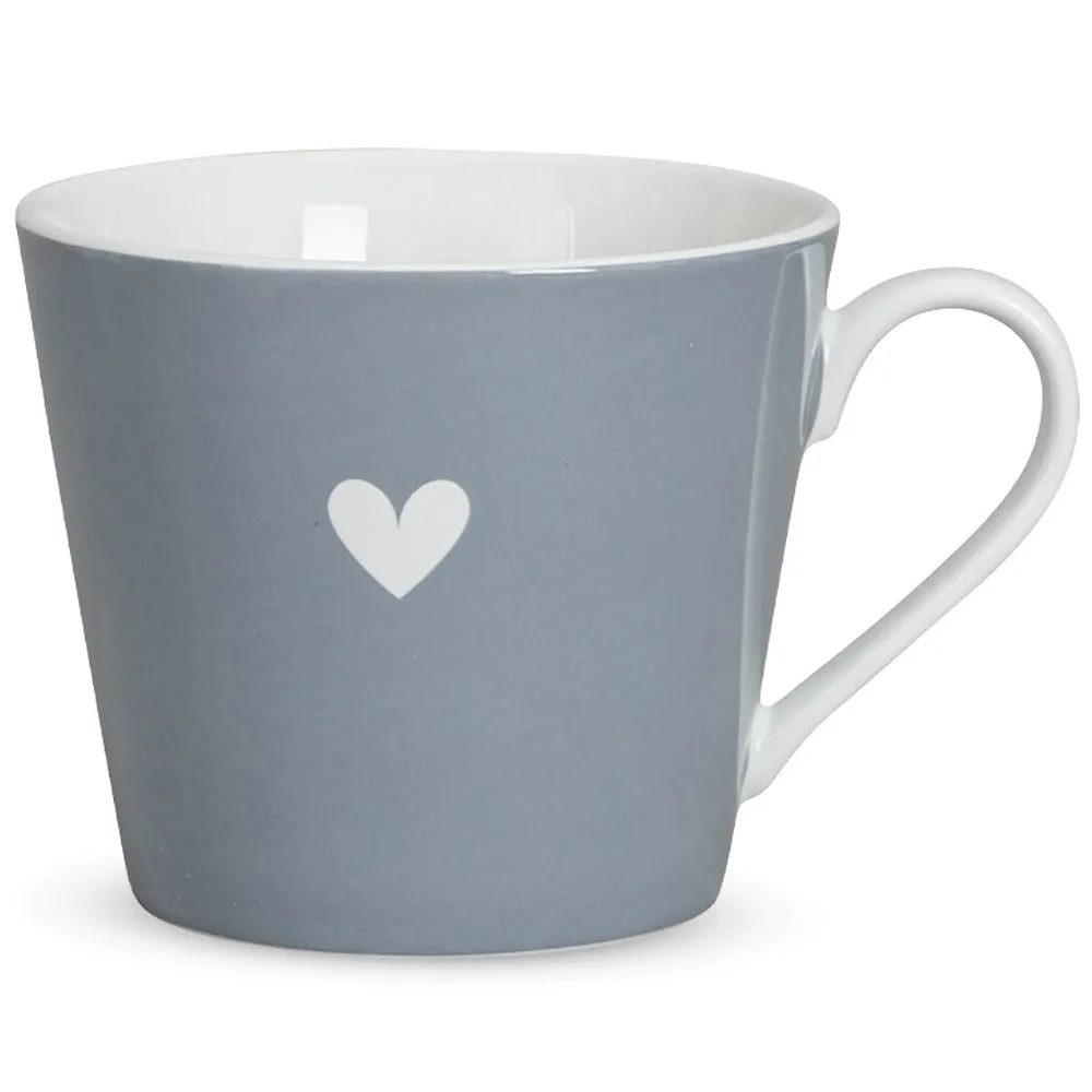 Krasilnikoff Tazza mug porcellana cuore blu fatto a mano