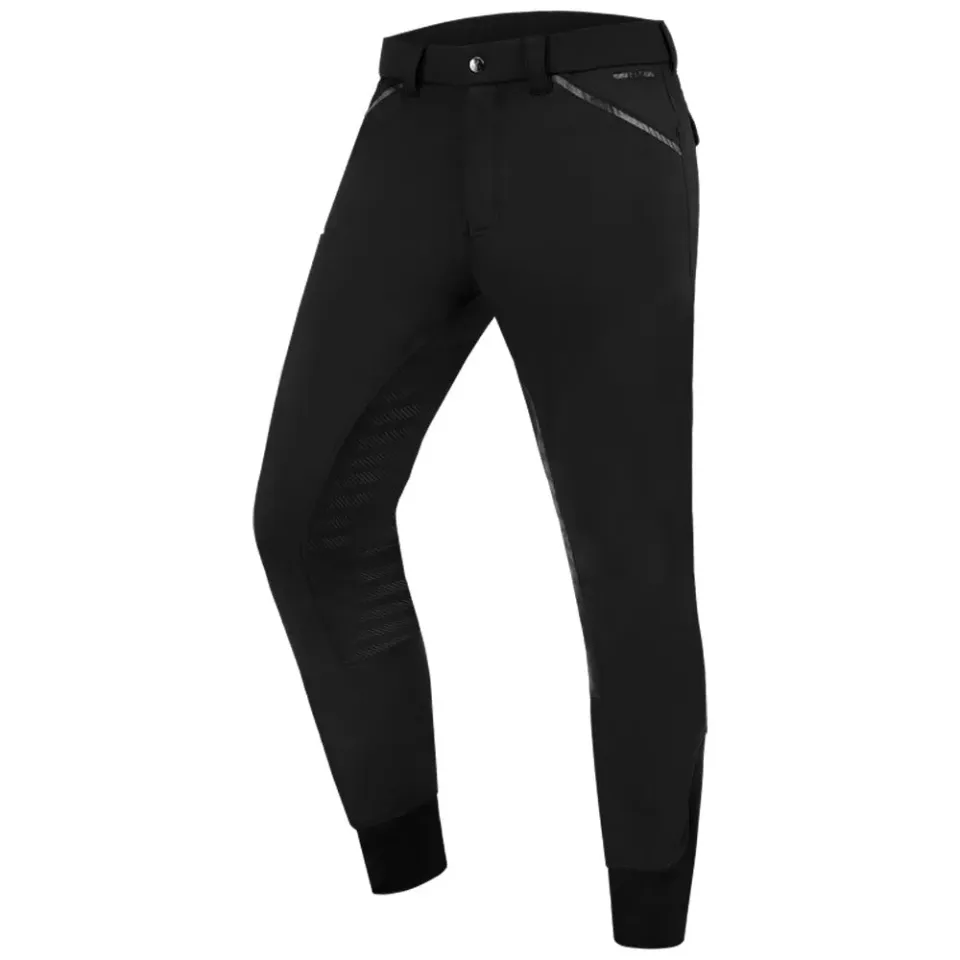 E.L.T. Marc pantaloni equitazione uomo neri silicone
