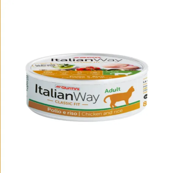 ItalianWay Classic Fit umido per gatti pollo riso 80g senza glutine