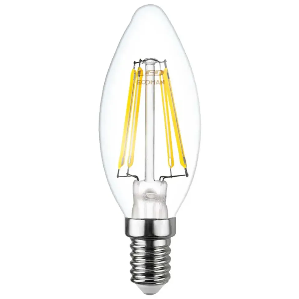 Ecoman 0028 candela lampadina led E14 4W luce calda