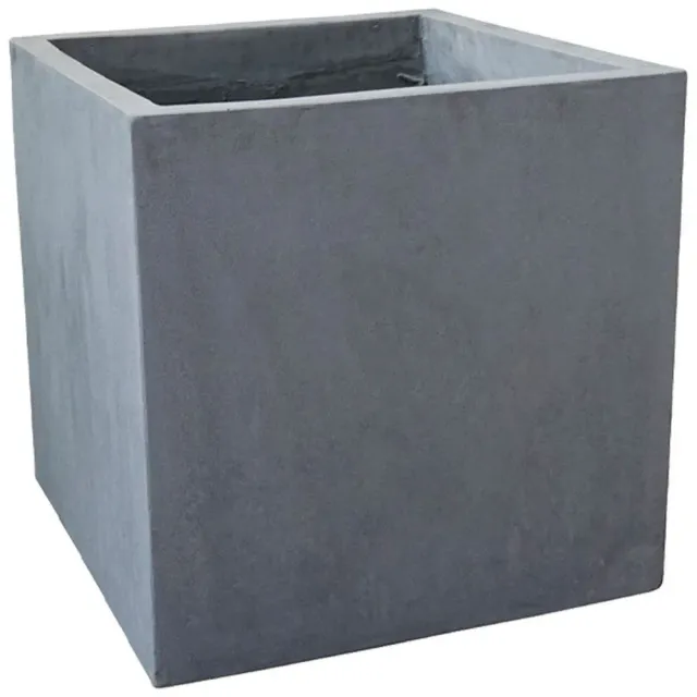 Cubo vaso grigio plastica 30x30x31cm balcone