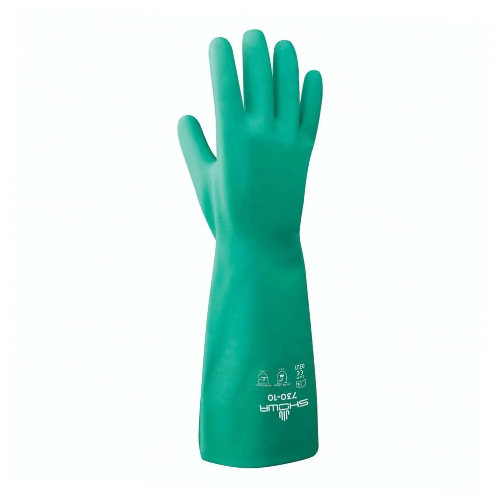Showa 730 guanti chimici nitrile presa umida M L XL
