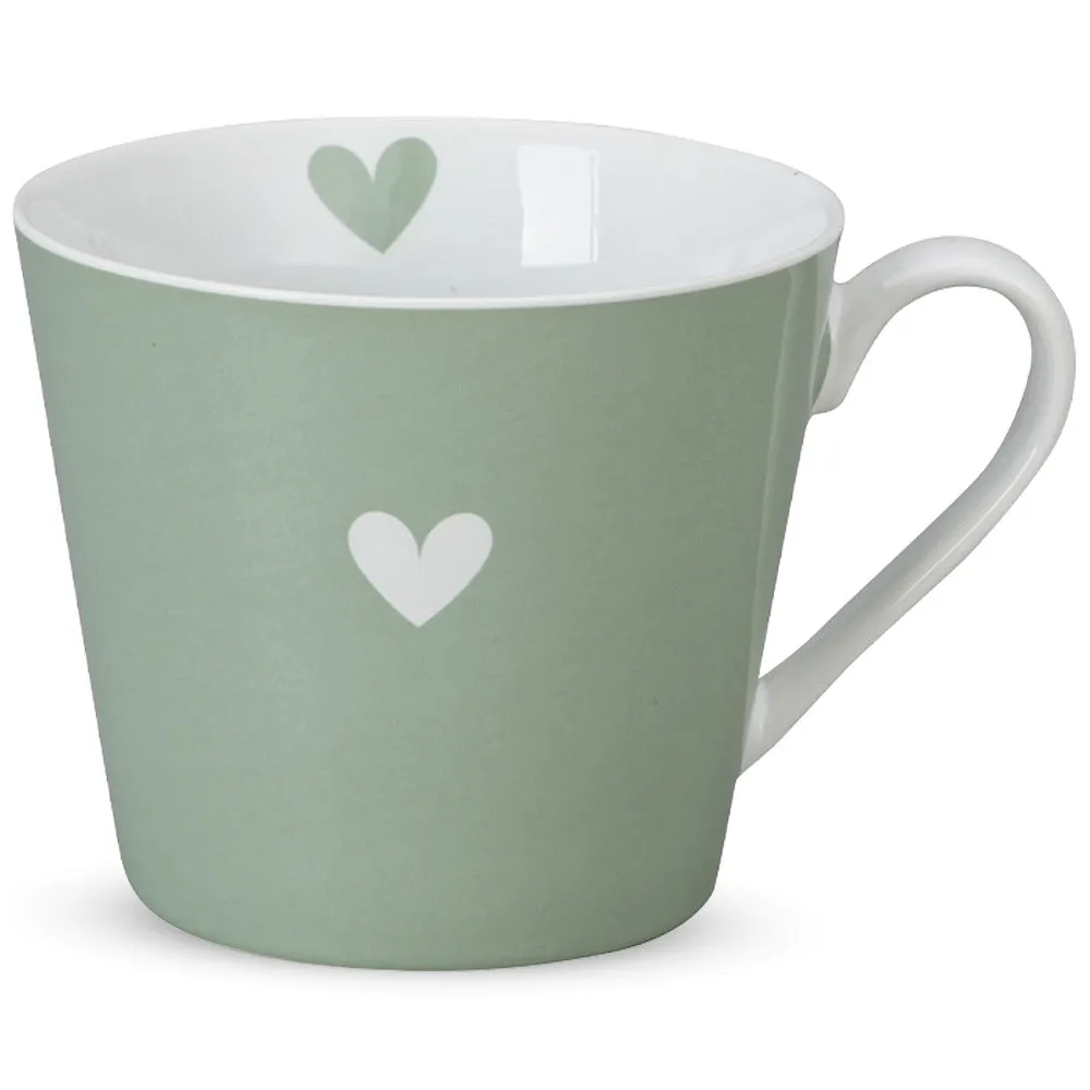 Krasilnikoff Tazza mug porcellana cuore blu fatto a mano