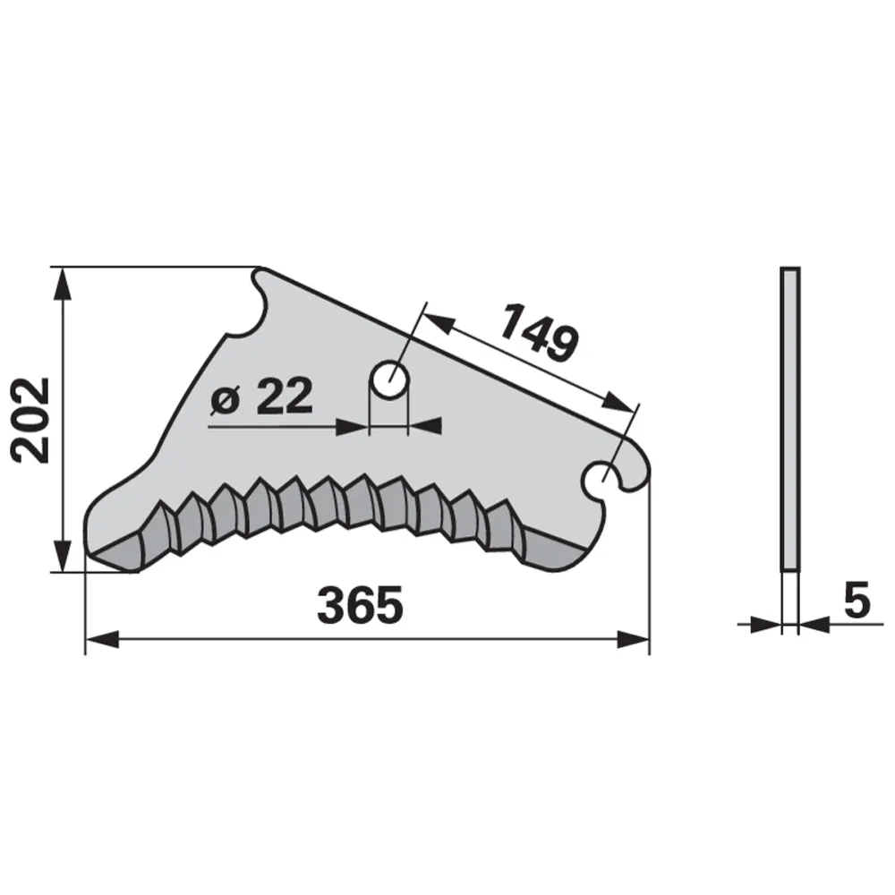 John Deere CC52821 coltello per pressa acciaio 5 mm