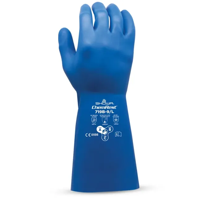 Showa 719B guanti chimici nitrile 330 mm antiscivolo