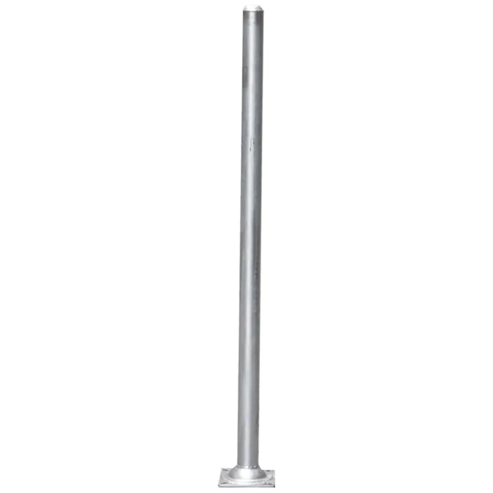 Palo acciaio Ø76 mm 1,65 m piastra 200x200 per stalla