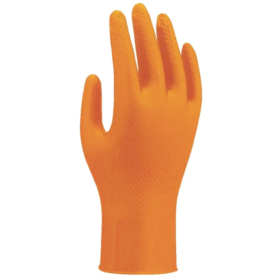 Showa 709HVO guanti monouso nitrile arancioni alta visibilita