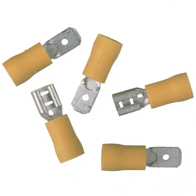 Capicorda Isolati Gialli Faston 6,3mm 10 Pezzi