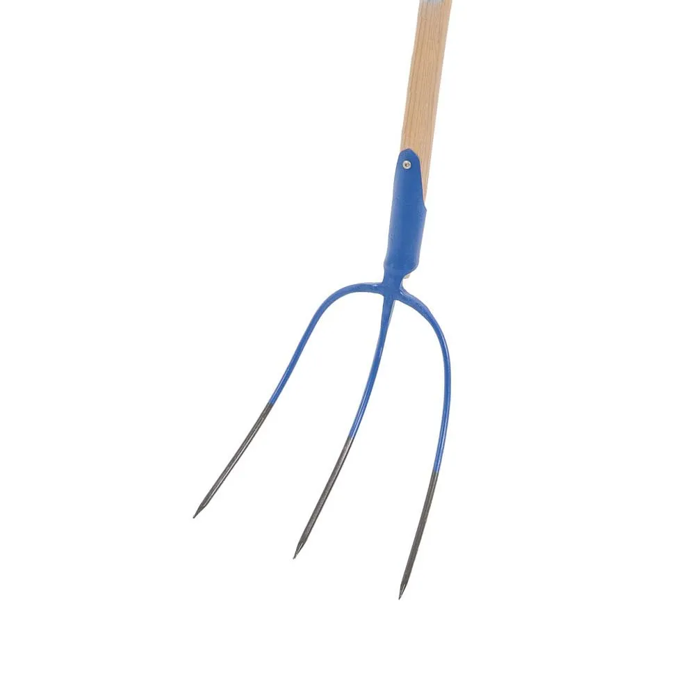 Beikircher forca fieno 3 denti 28x25 cm manico legno forgiata