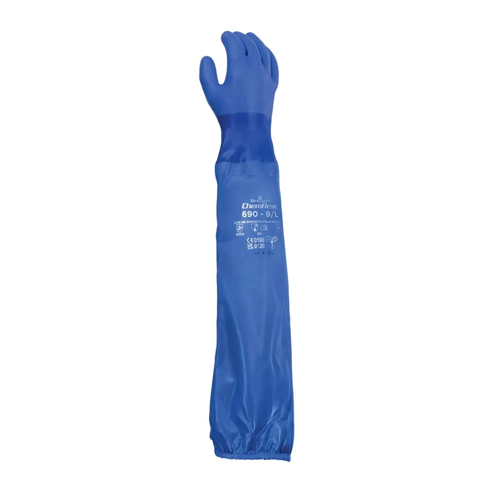 Showa 690 guanti da lavoro chimici impermeabili