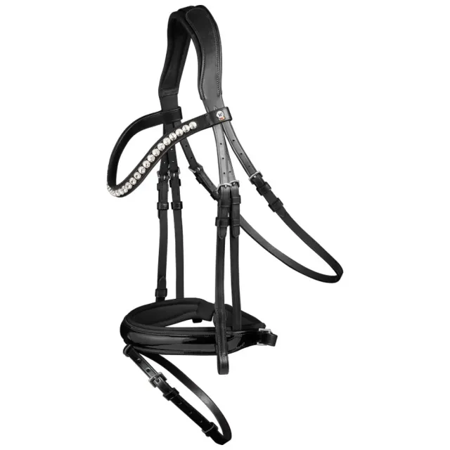 X-Line Evermore testiera cavallo Full nera cristalli
