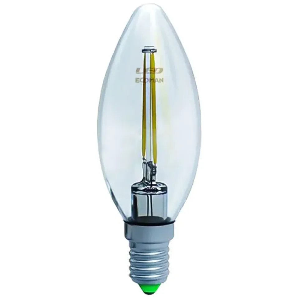 Ecoman candela LED filo 2W 3000K luce calda E14