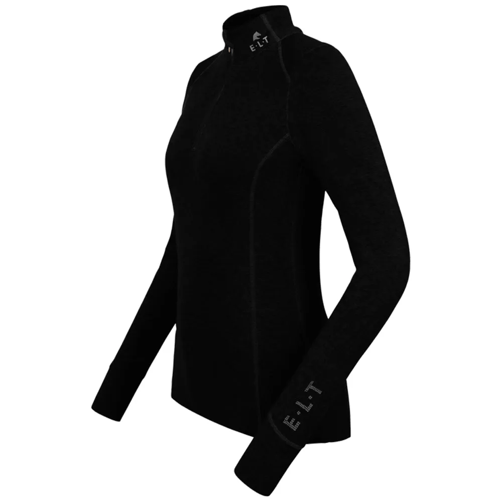 Milano maglia zip equitazione donna nera traspirante