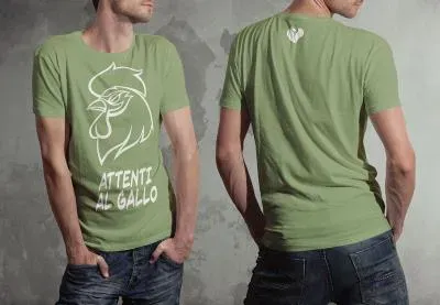 Il Verde Mondo T-shirt Attenti al Gallo XXL Cotone