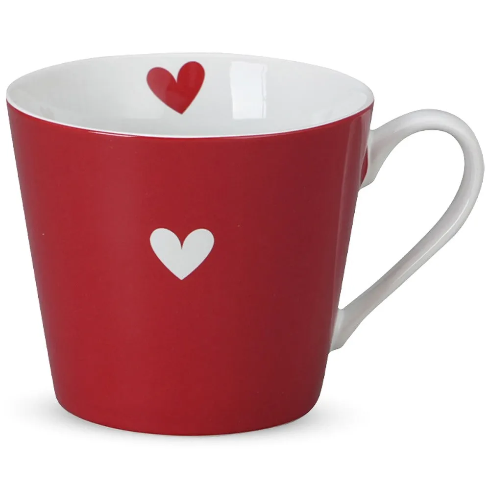 Krasilnikoff Tazza mug porcellana cuore blu fatto a mano
