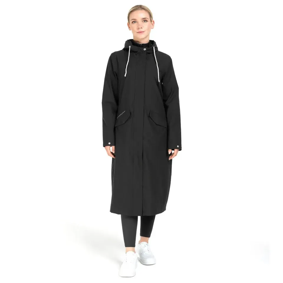 Performance giacca pioggia equitazione nera impermeabile