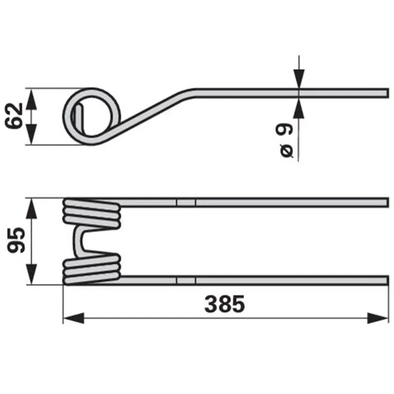 Beikircher Grünland dente voltafieno nero Olivi 385 mm