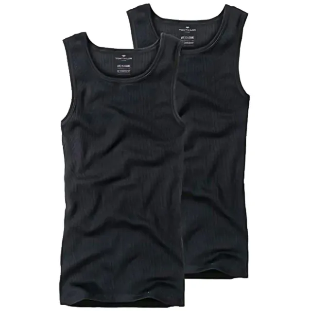 Tom Tailor Montana canottiera uomo cotone 2 pz nero bianco