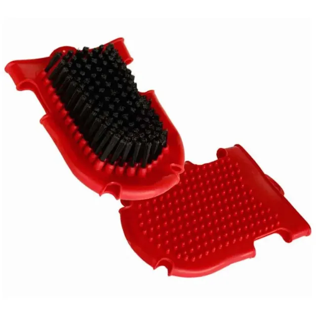 Beikircher Grünland guanto striglia cavalli rosso massaggio 17x13