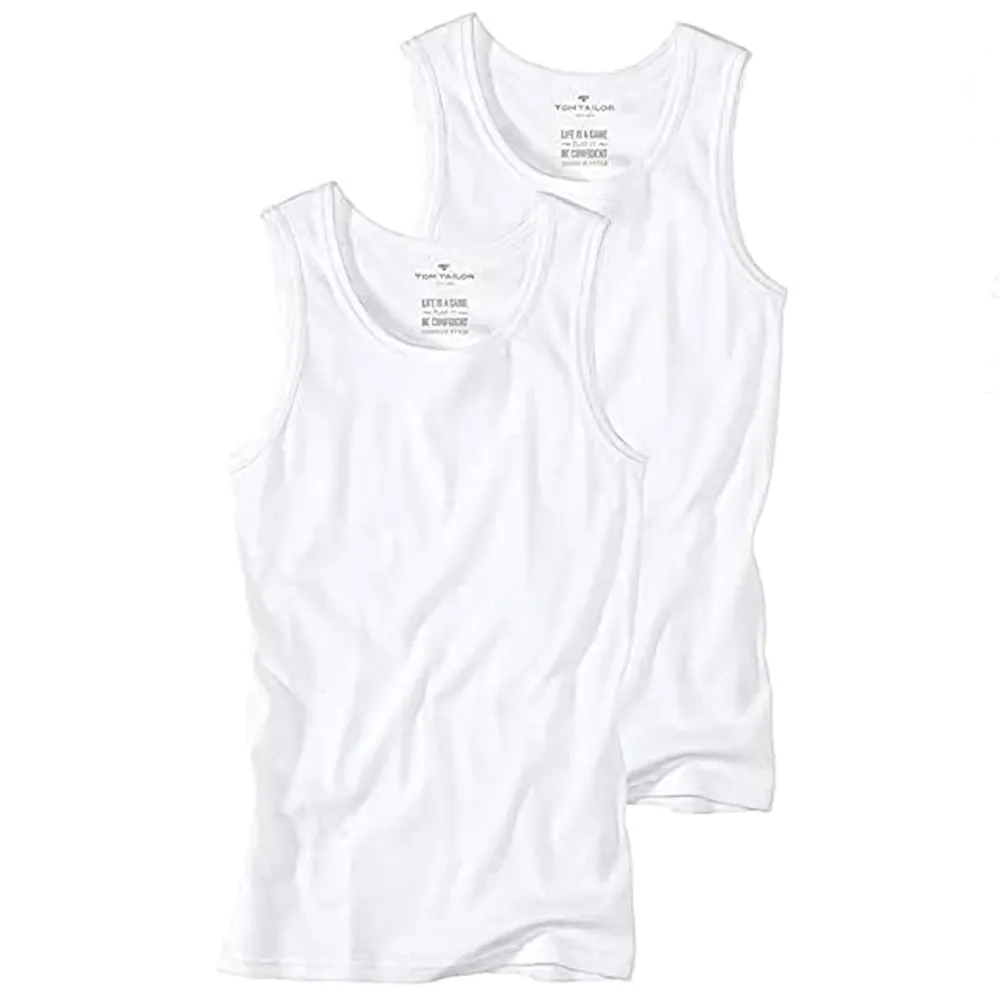 Tom Tailor Montana canottiera uomo cotone 2 pz nero bianco