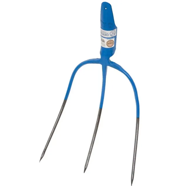 Beikircher forca fieno 3 denti 28x25 cm manico legno forgiata