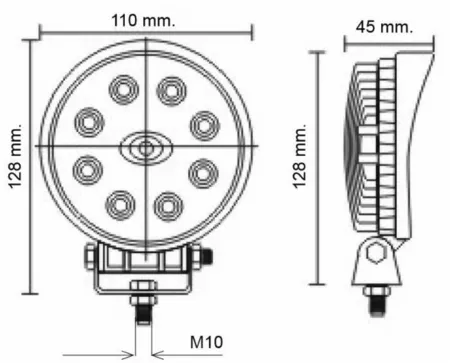 Beikircher Grünland faro lavoro LED rotondo 24W 10-30V