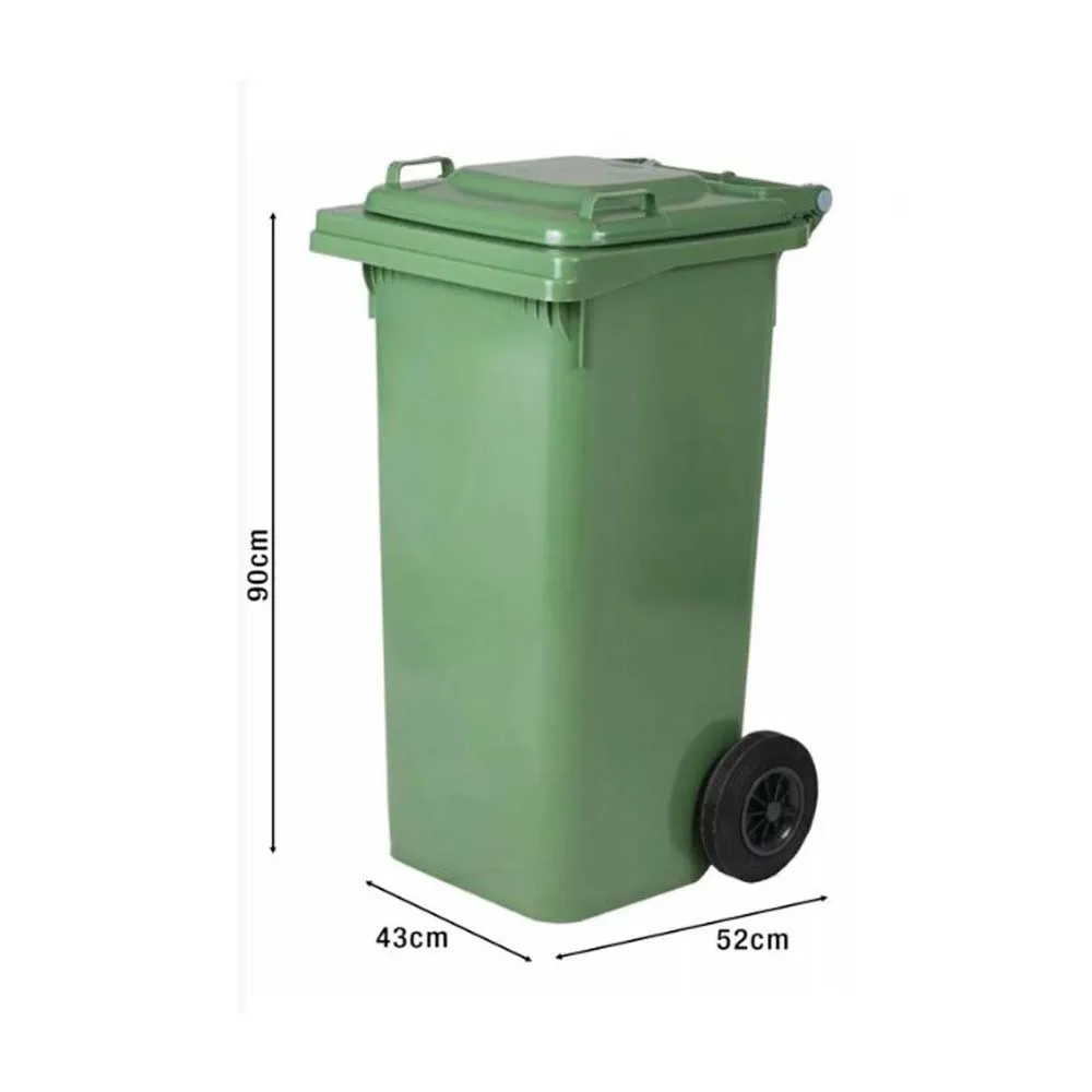 Beikircher bidone carrellato 120 L in plastica con ruote