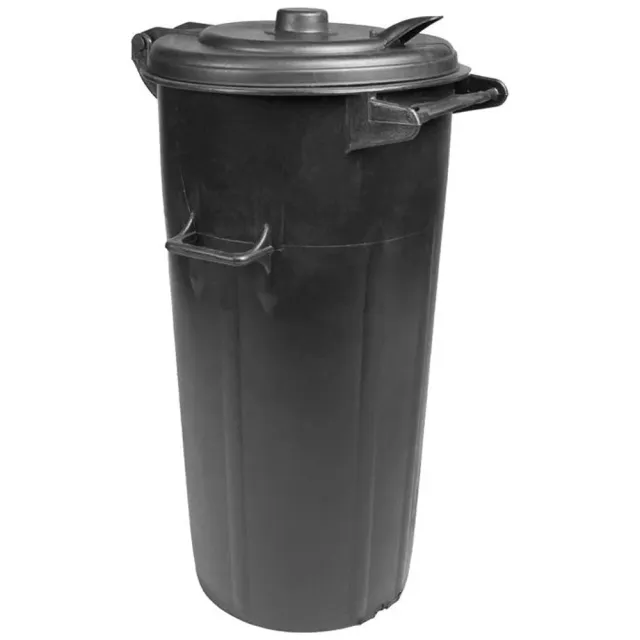 Beikircher bidone nero con coperchio 80 lt plastica maniglie