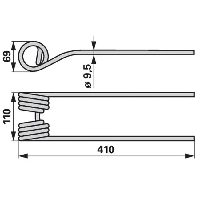May Green Dente Voltafieno per Galfre 67/46 Acciaio Molla