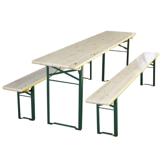 Beikircher Grünland set birreria legno 220x70 pieghevole 3 pezzi