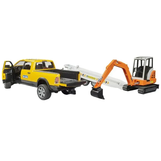 Bruder RAM mini escavatore giocattolo rimorchio 1:16