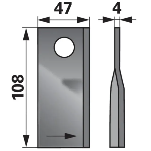 Beikircher Grünland lama rotante sinistra 108x47 foro 19mm 25 pezzi