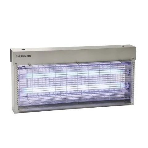 EcoKill Inox lampada antinsetti acciaio 2x6W UV stalla
