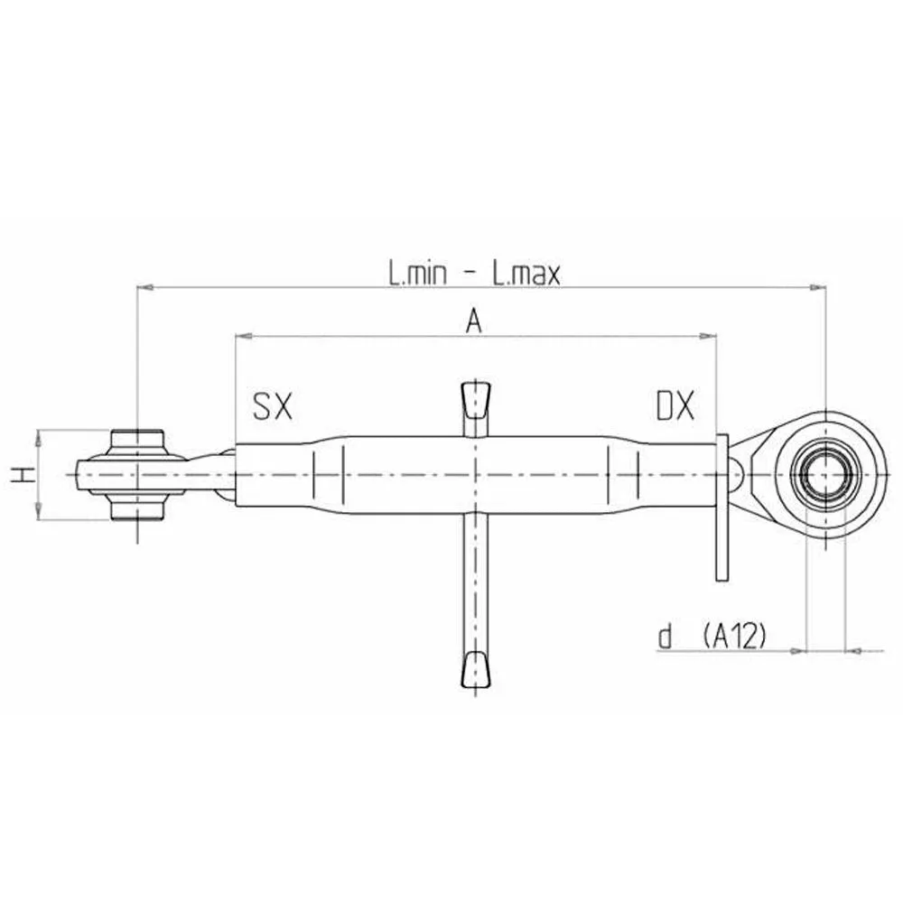 Beikircher Grünland Terzo punto Cat.2 470-720mm filetto 30x3